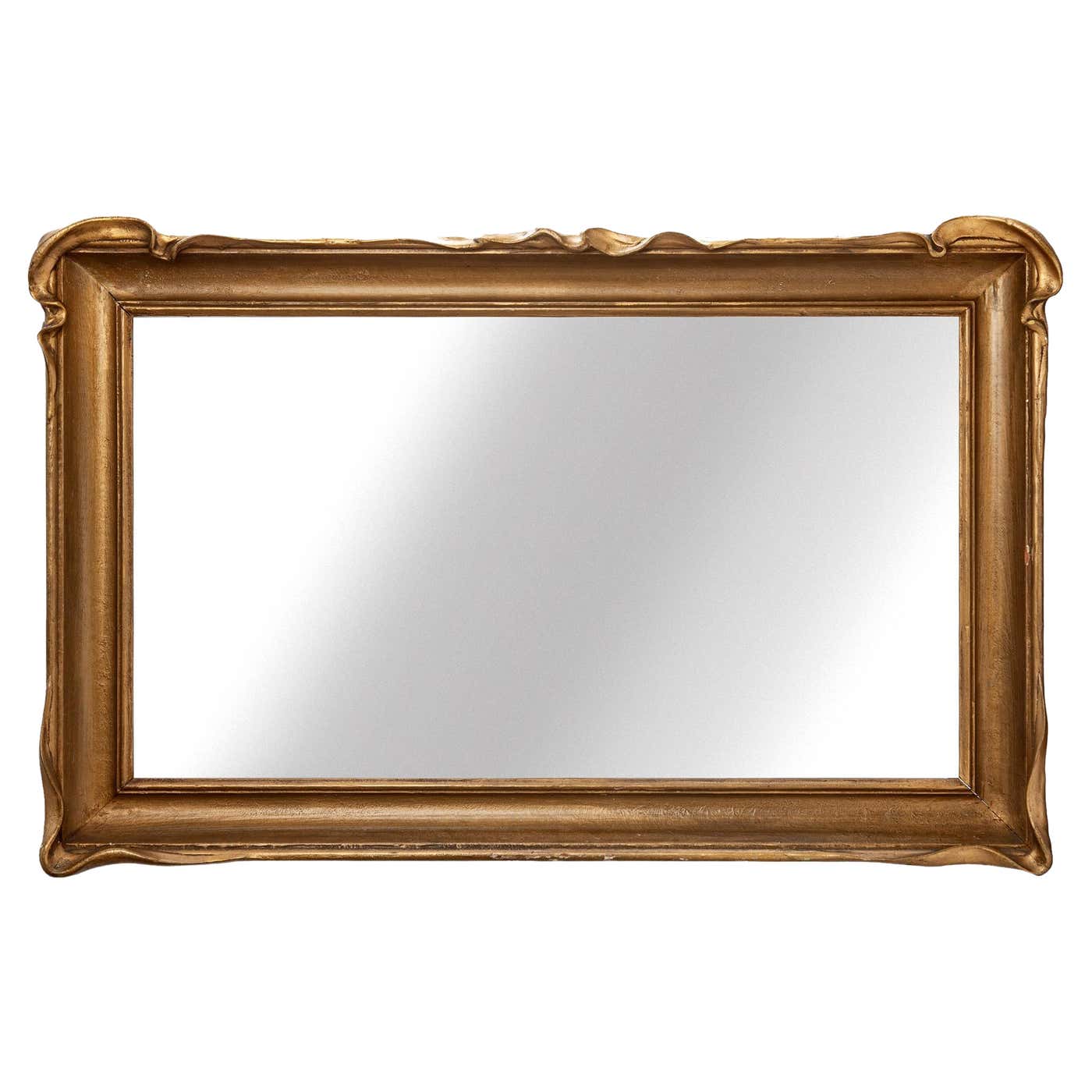 Early 20th Century Hand Formed Batwing Framed Mirror For Sale at 1stDibs