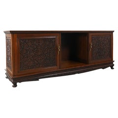 Chinoiserie Hand Carved Rosewood Credenza Buffet Cabinet from Bangkok Thailand