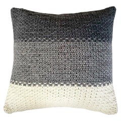 Charcoal Grey Ombre 100% Cotton Handnitted Pillow Made in South Africa