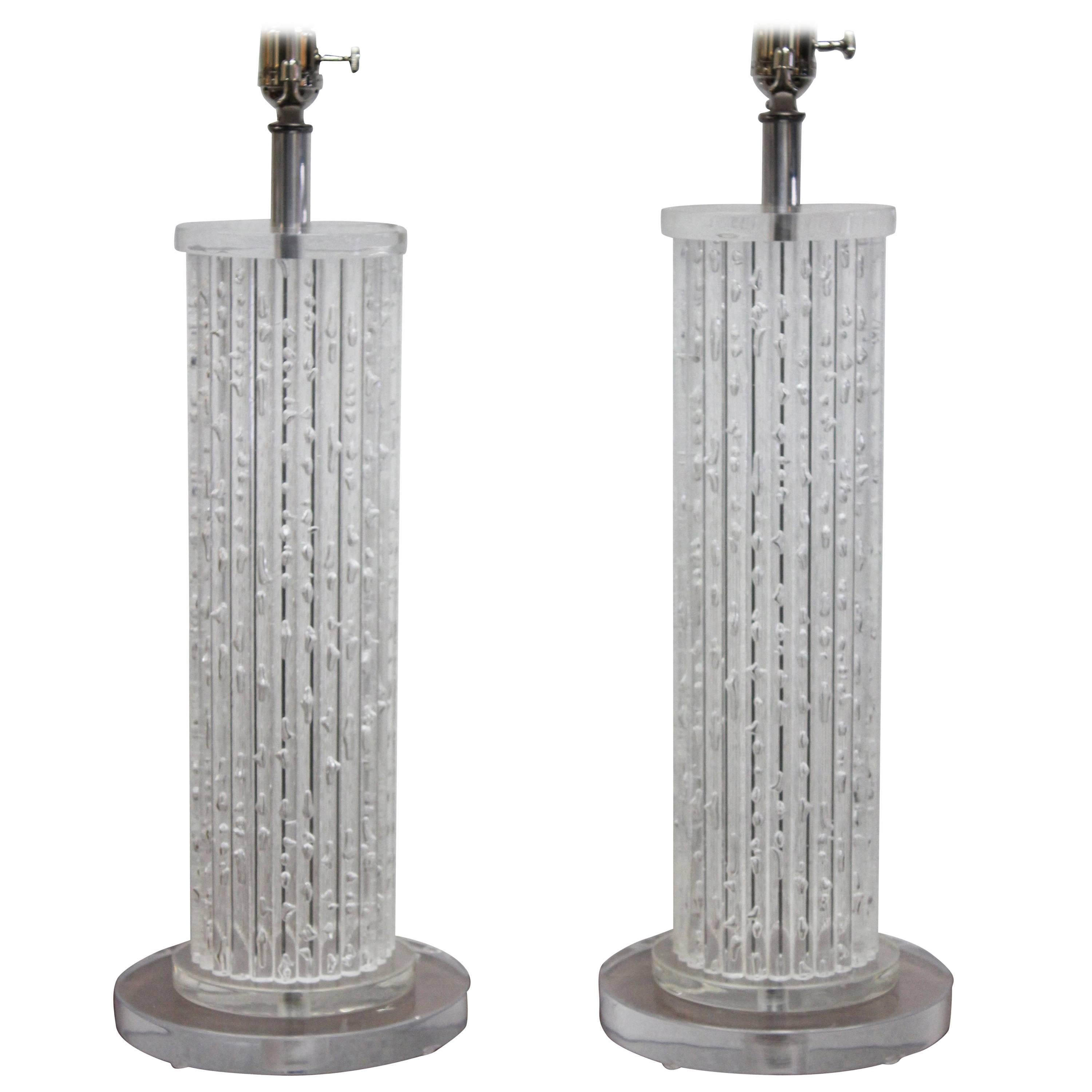 Pair of Lucite Lamps