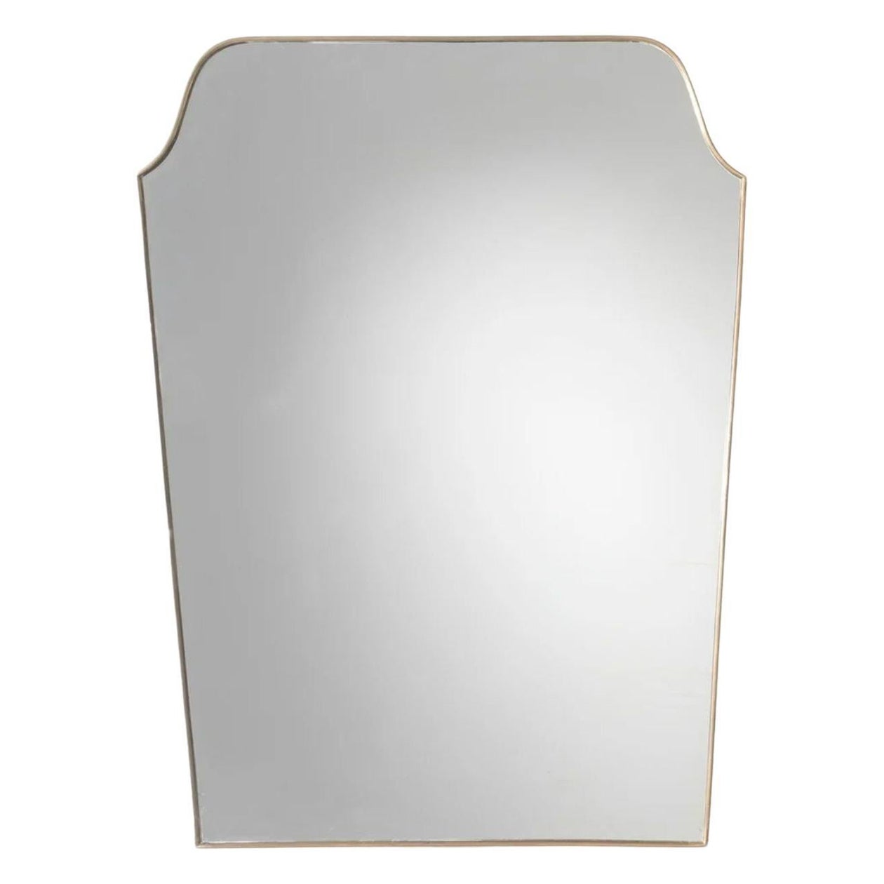 Italian Brass Framed Mirror, 1950s