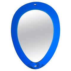 Miroir italien en verre bleu, années 1950