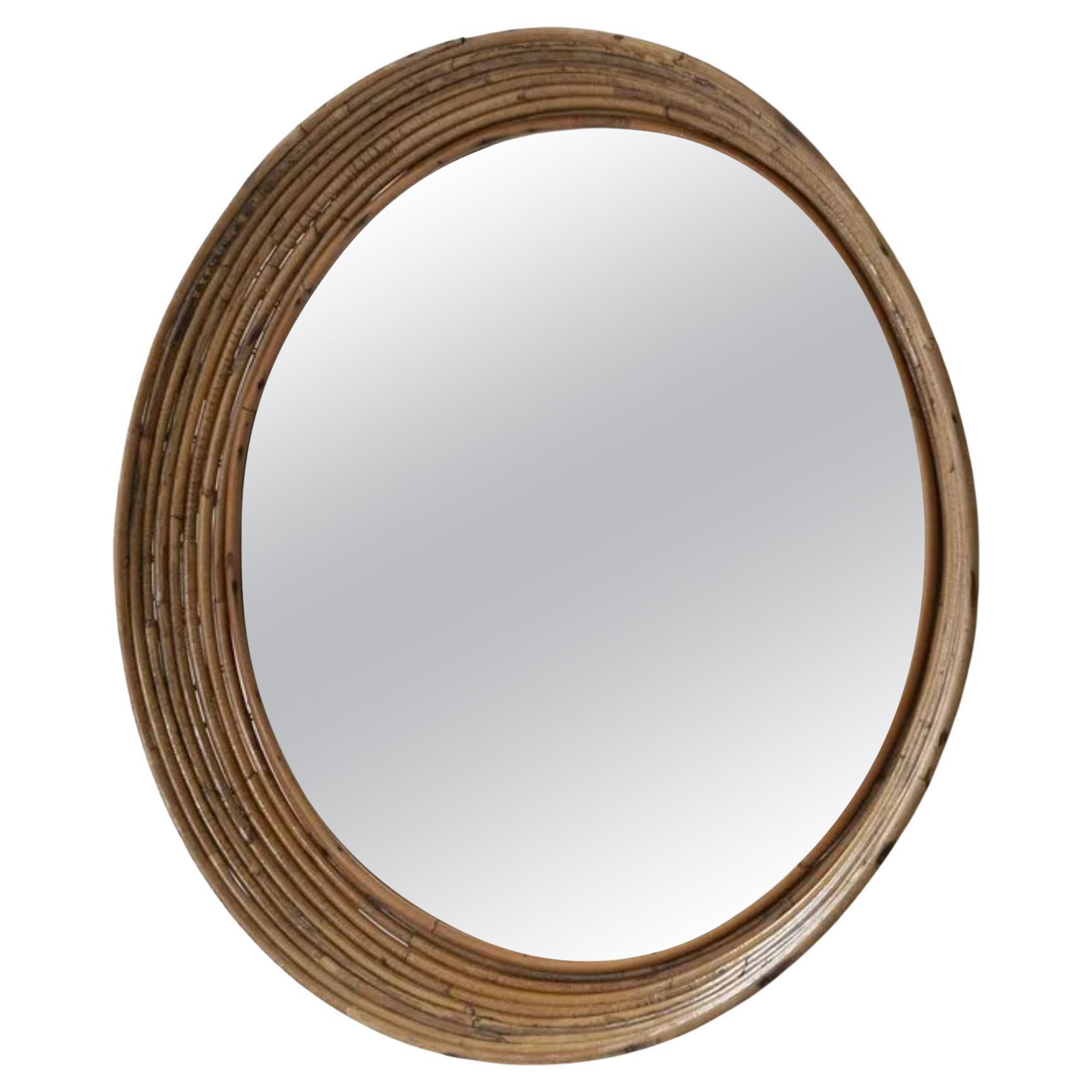 Italian Cane Mirror Attributed to Vivai Del Sud, 1960s