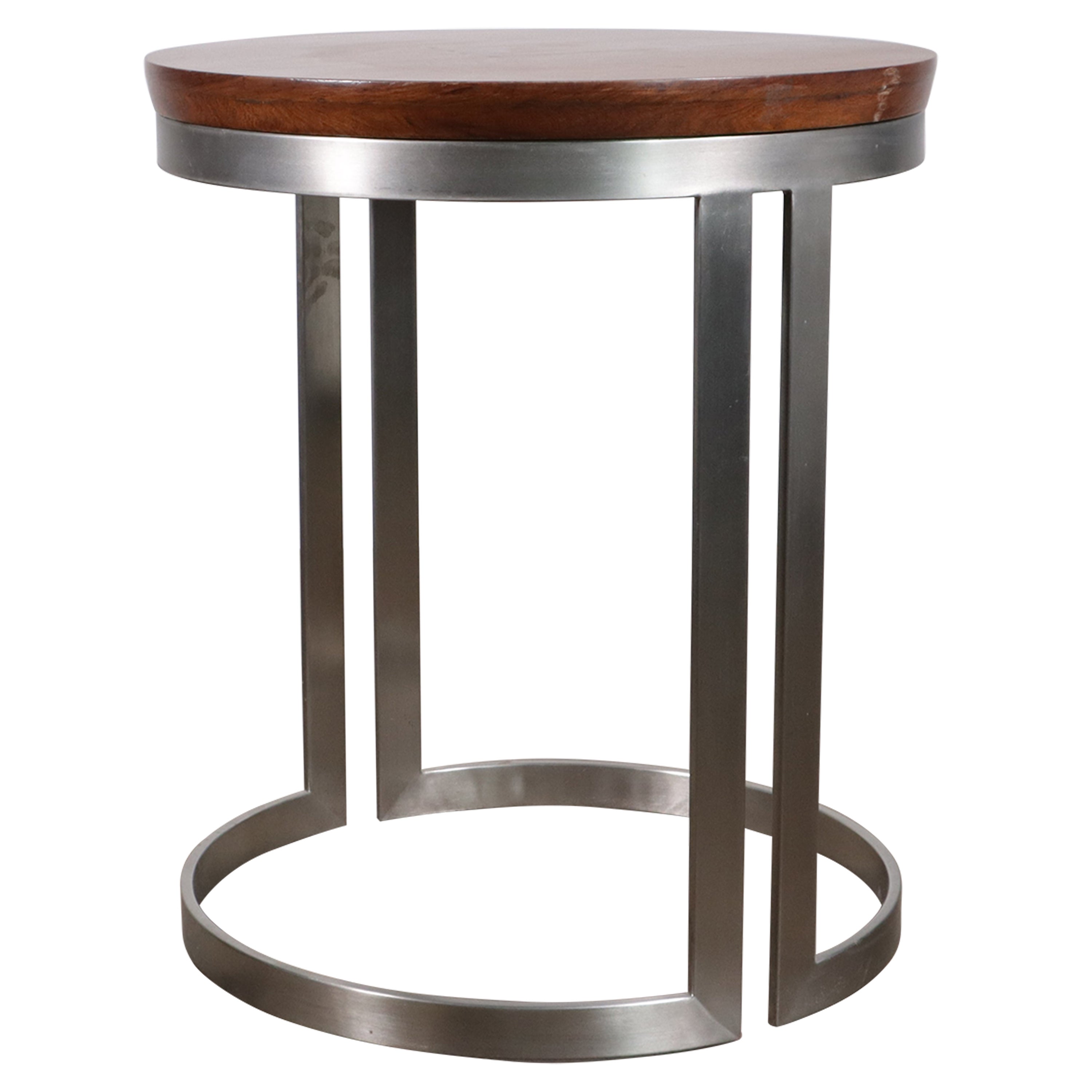 Modern Cocktail Table in Wood & Stainless Steel, by Costantini, Trillo, in Stock