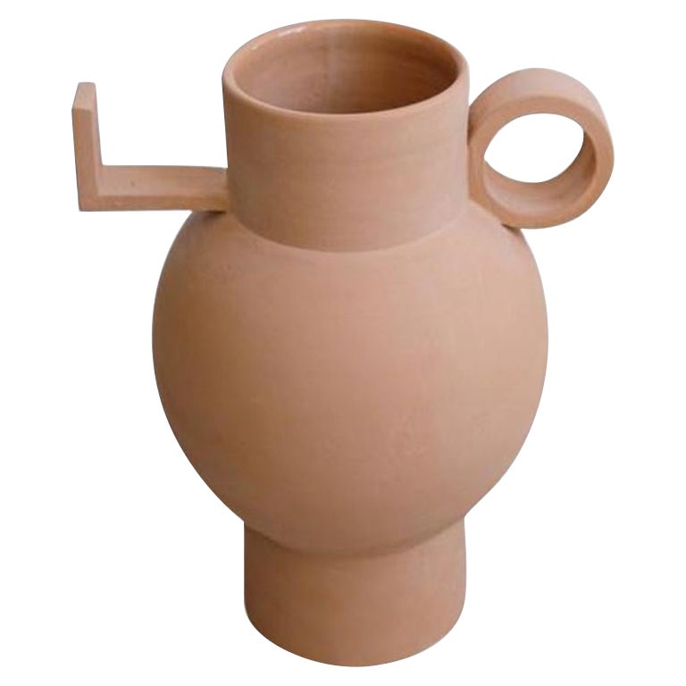 Torus Terracotta Vase by Lea Ginac For Sale