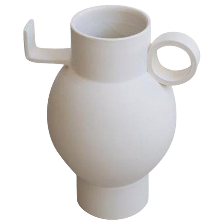 White Torus Vase by Lea Ginac For Sale