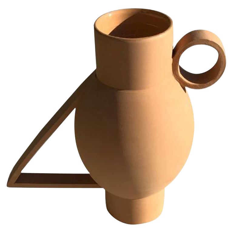 Ornithos Terracotta Vase by Lea Ginac For Sale
