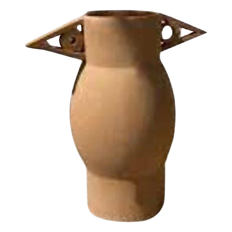 Large Whole Terracotta Les Inseparables Vase by Lea Ginac
