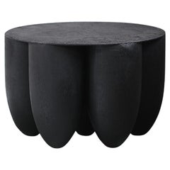 Multiple Rounded Form Senufo Coffee Table in Burnt Iroko Wood by Arno Declercq