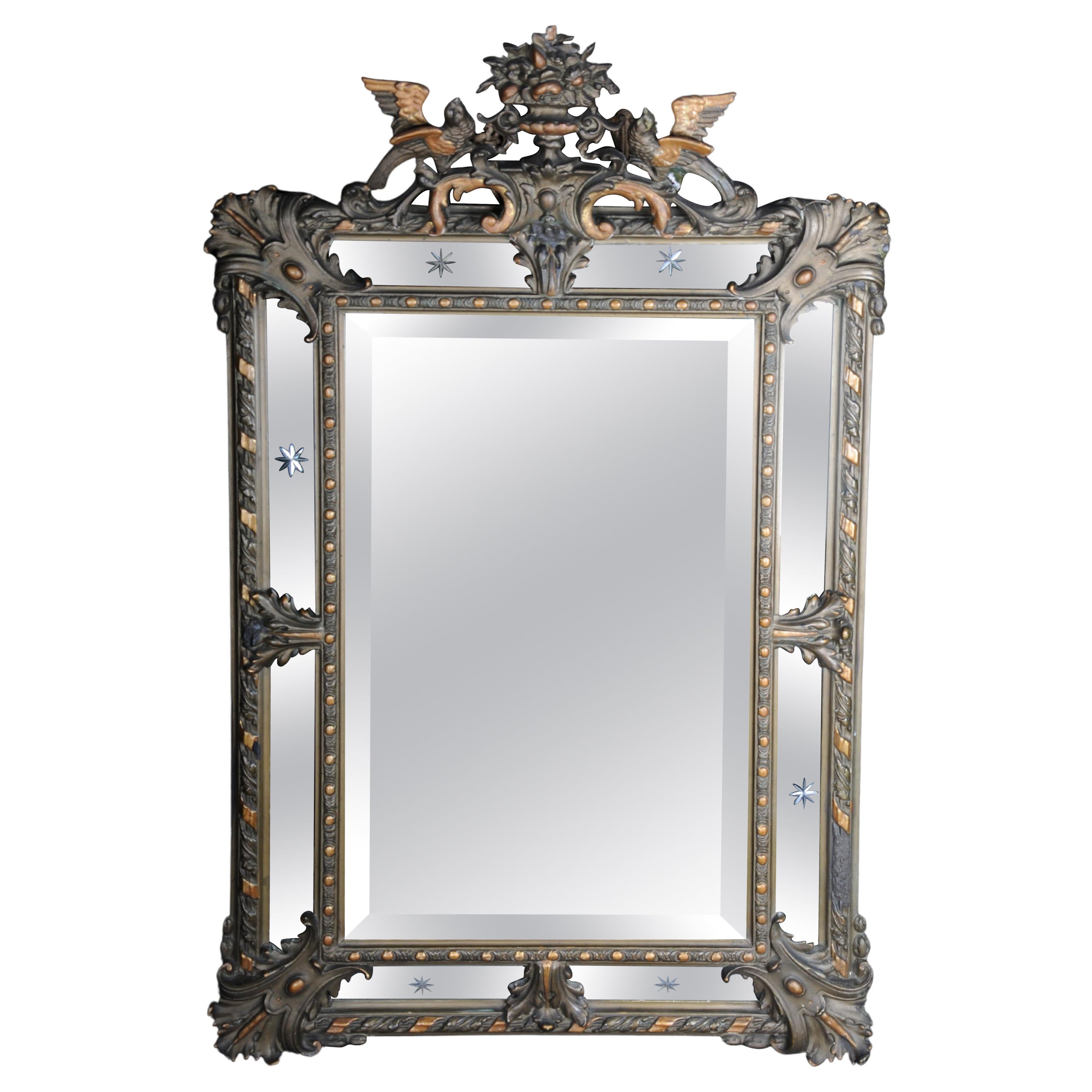 19th Century Antique Historicism Mirror, Around 1870, Gilded For Sale