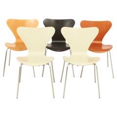 Set of Five 3107 Chairs by Arne Jacobsen for Fritz Hansen