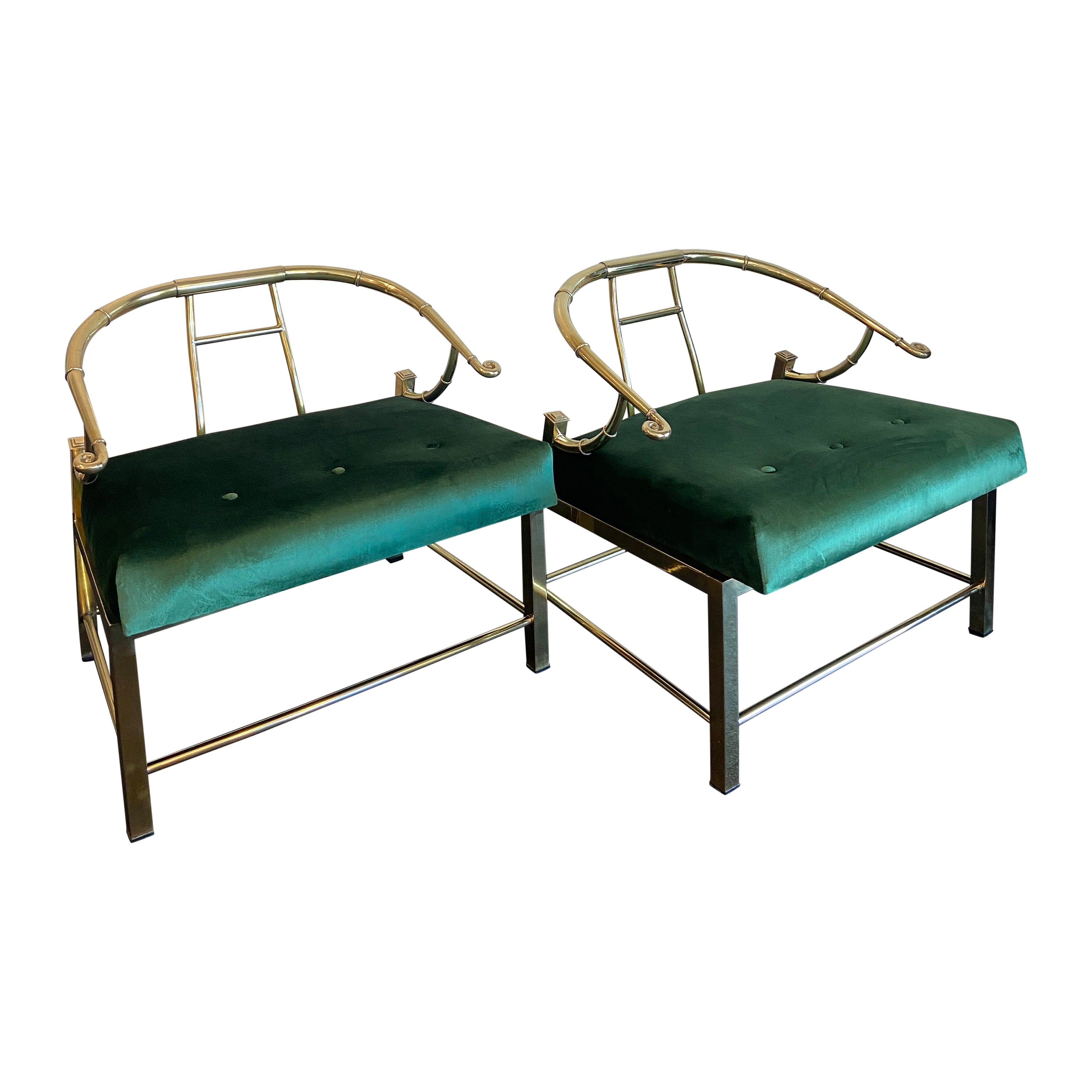 Mastercraft Brass Empress Chairs-A Pair For Sale