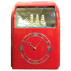 Art Deco Red Vitascope Electric Clock