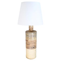 Tue Poulsen Tall Stoneware Table Lamp with Fabric Shade