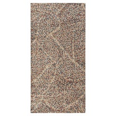 Rug & Kilim's Distressed Abstract Rug in Brown, Red & Blue Dots Pattern