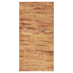 Alfombra de estilo desgastado Rug & Kilim con estampado abstracto rojo, naranja y dorado