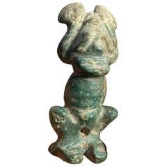 Used American Taino Encrusted Blue Jade Fertility Figure