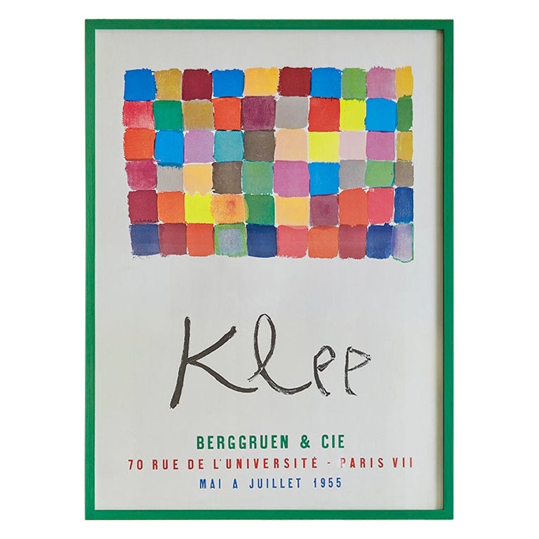 Vintage Paul Klee “Klee” Berggruen et Cie Exhibition Poster, France, 1955 For Sale