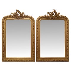 Very Rare and Fine Pair of 19th Century Giltwood Mirrors