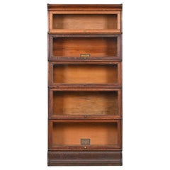 Antique Globe Wernicke Arts & Crafts Oak Five-Stack Barrister Bookcase