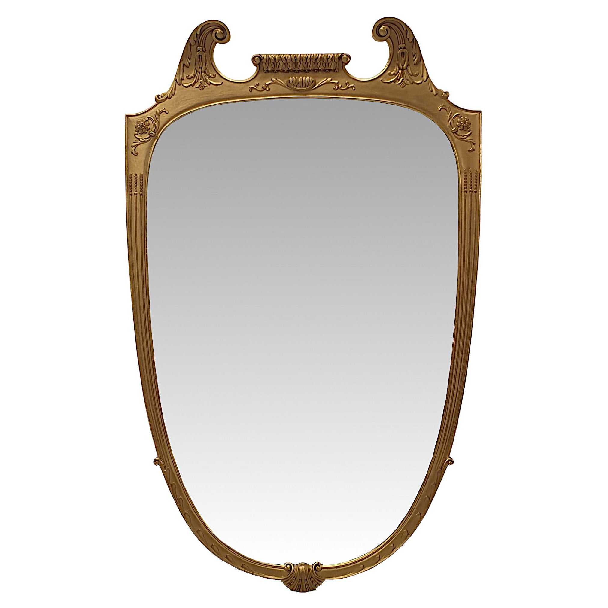 Very Fine Late 19th Century Giltwood Overmantle or Hall Mirror For Sale
