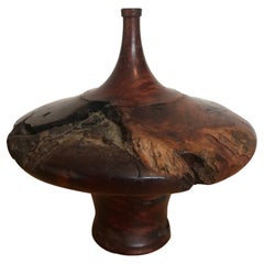 Vintage Turned Wood Footed Weed Vase