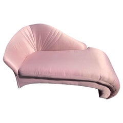 Pink Curvy Chaise Lounge in the style of Karl Springer