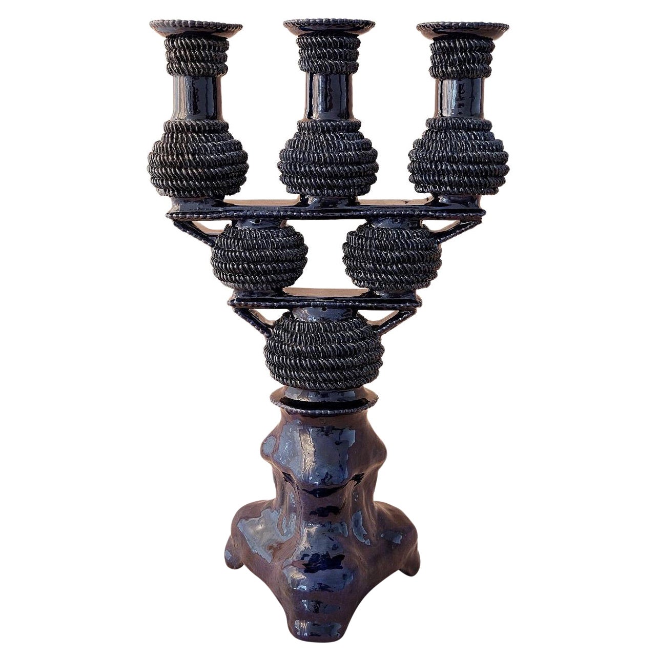 Tres Luces Candleholder by Onora For Sale
