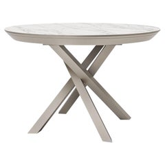 Puzzle Extendable Round Dining Table, Wood Top
