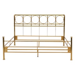Vintage Paolo Buffa Brass King Size Bed "Attr."