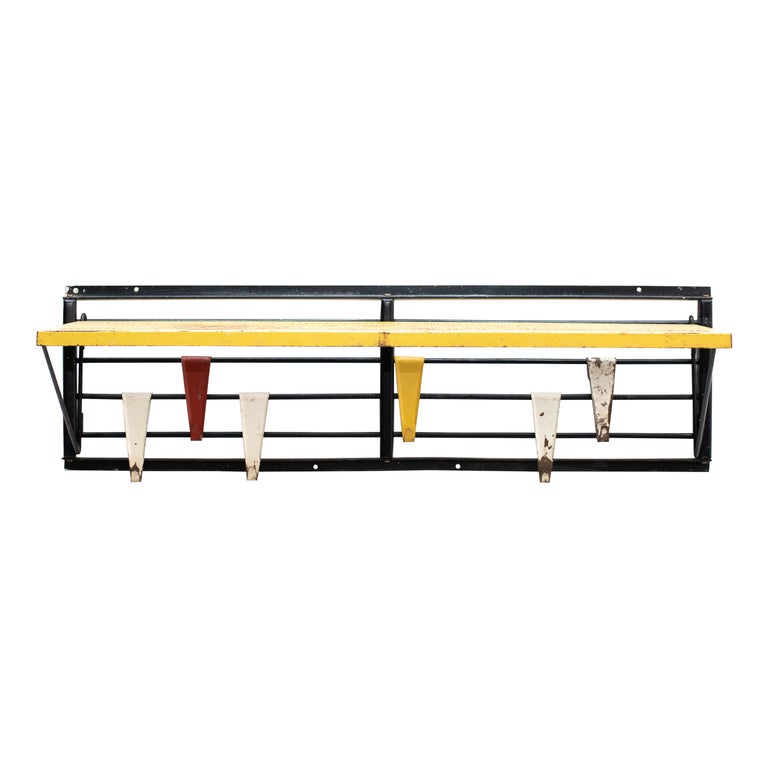 Pilastro modular coat rack in metal by Tjerk Reijenga, Circa 1950 For
