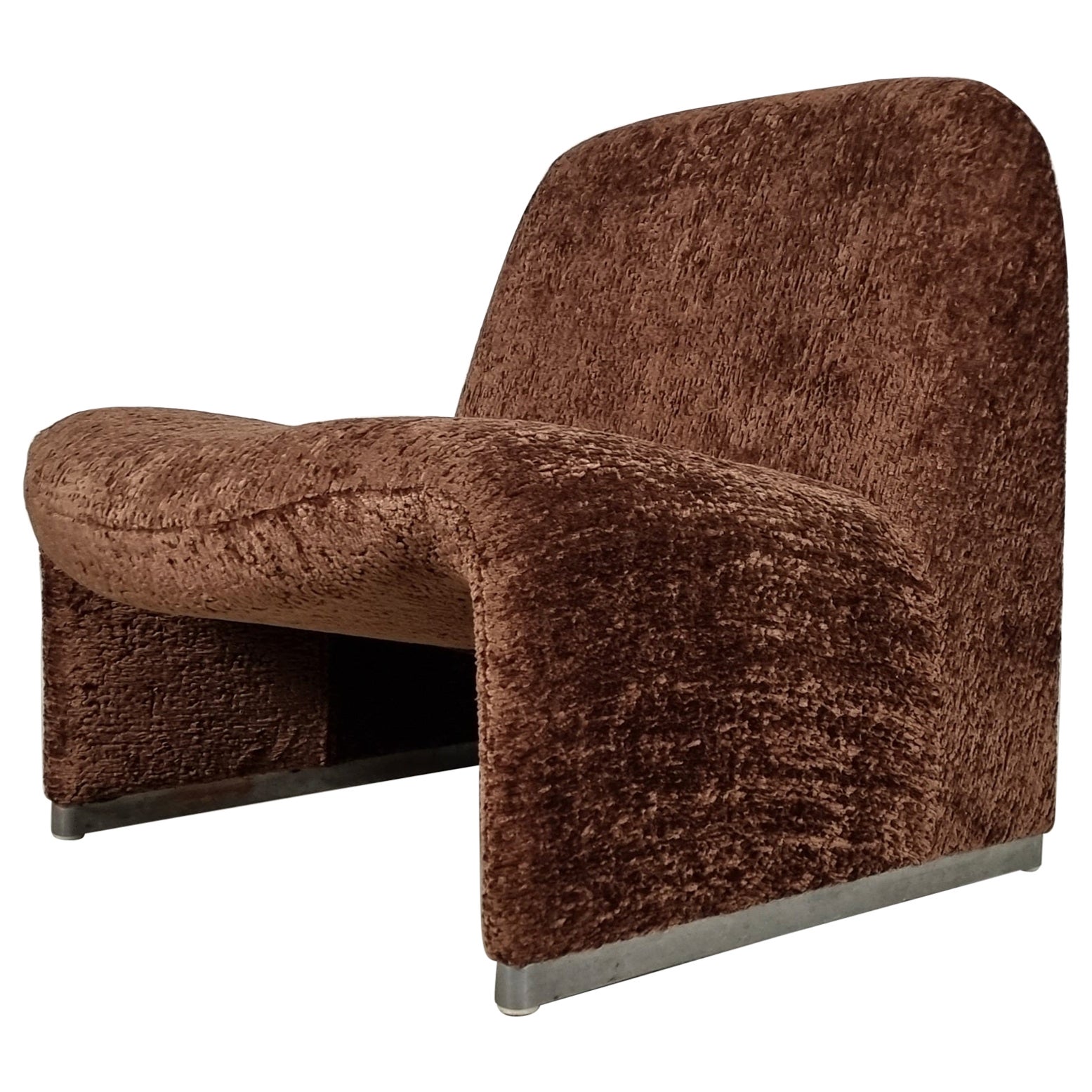 Alky Chair in brown bouclé by Giancarlo Piretti for Anonima Castelli, 1970s