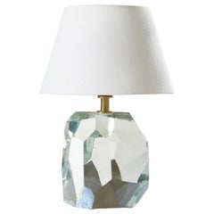 Italian Murano Clear 'Rock' Table Lamp