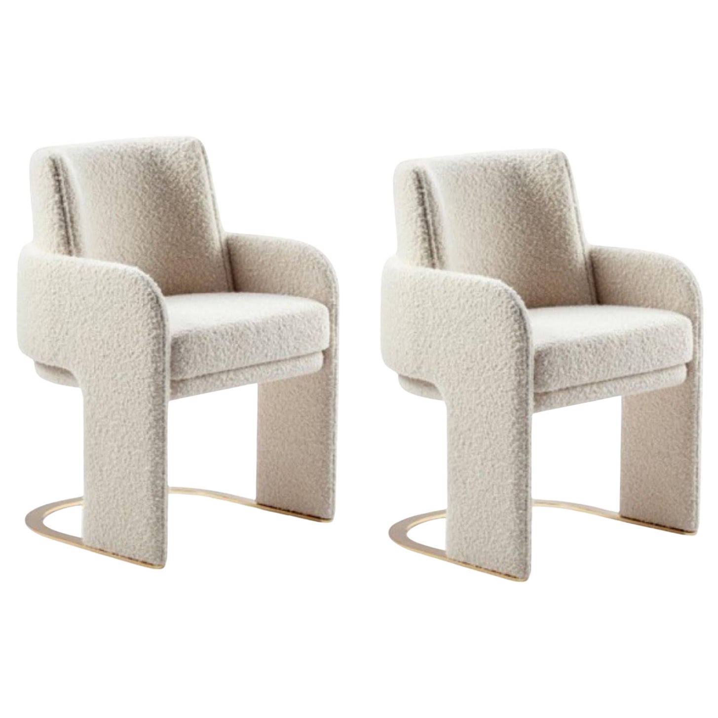 Set of 2 Bouclé Odisseia Chairs by Dooq For Sale