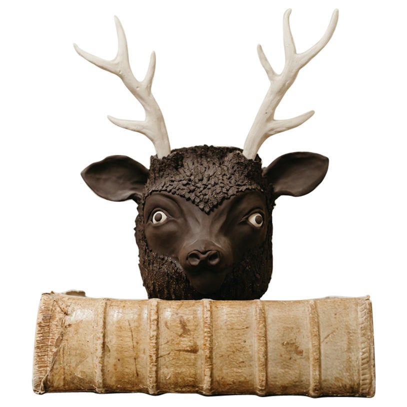 "Deer" Ceramic Artwork by Luis Vidal For Sale