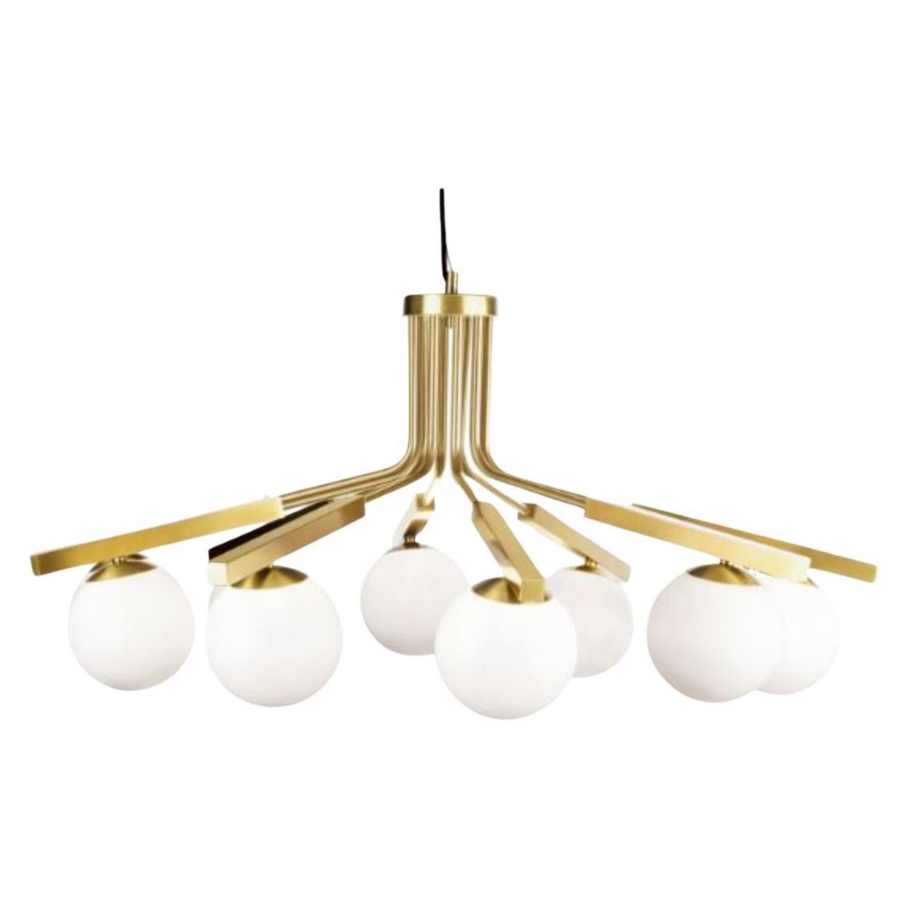 Brass Globe Suspension Lamp by Dooq For Sale