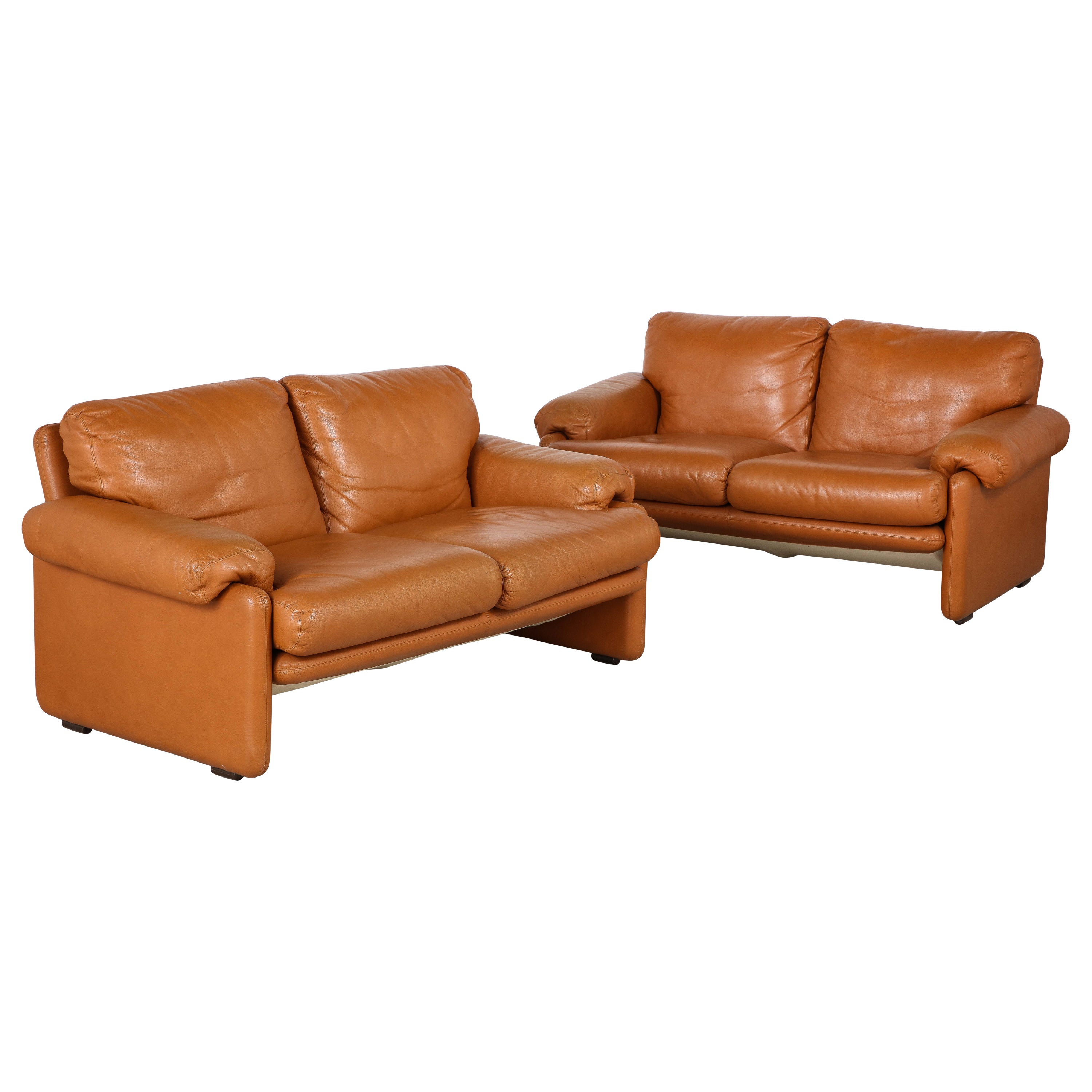 Pair of Tobia Scarpa Coronado Leather Sofas for B&B Italia, 1975