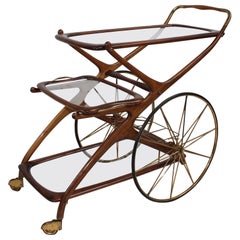 Vintage Italian Serving Trolley / Bar Cart by Cesare Lacca, Circa 1950s
