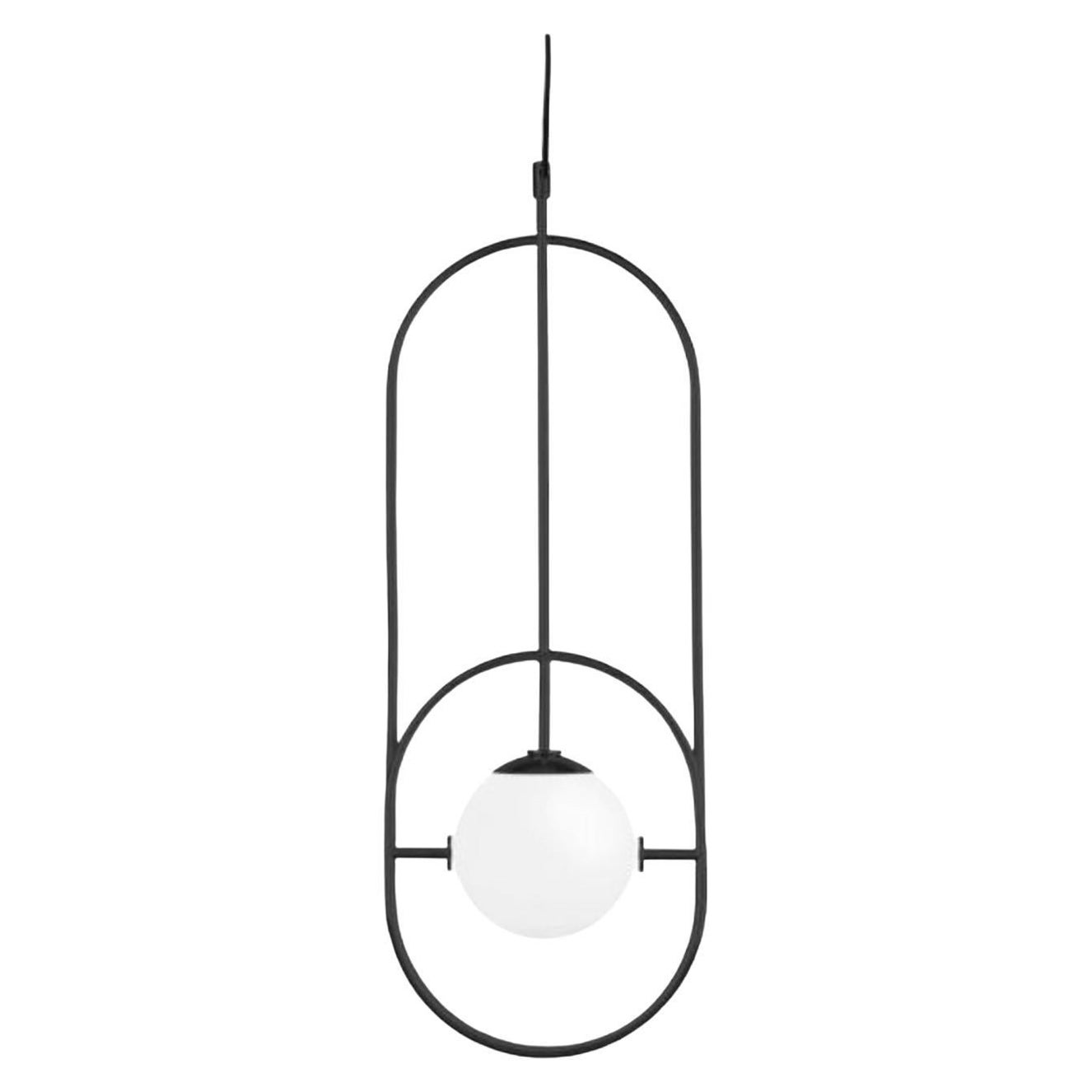 Black Loop I Suspension Lamp by Dooq For Sale