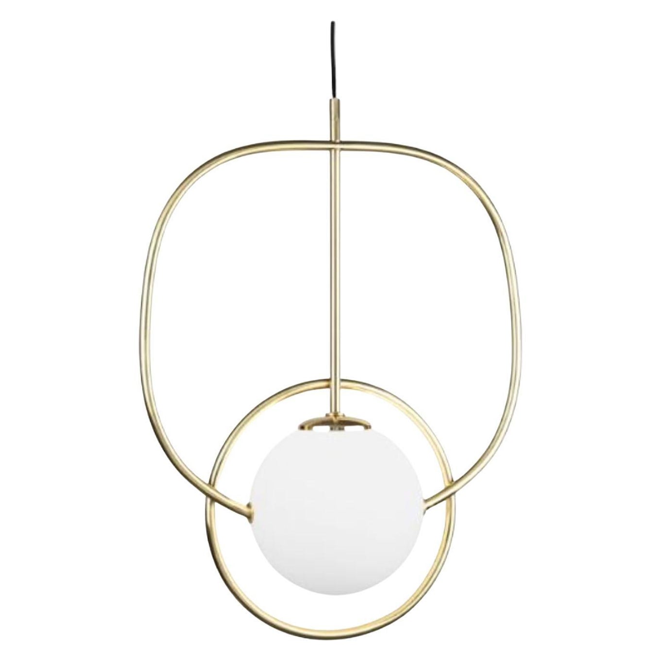 Brass Loop Suspension Lamp by Dooq For Sale