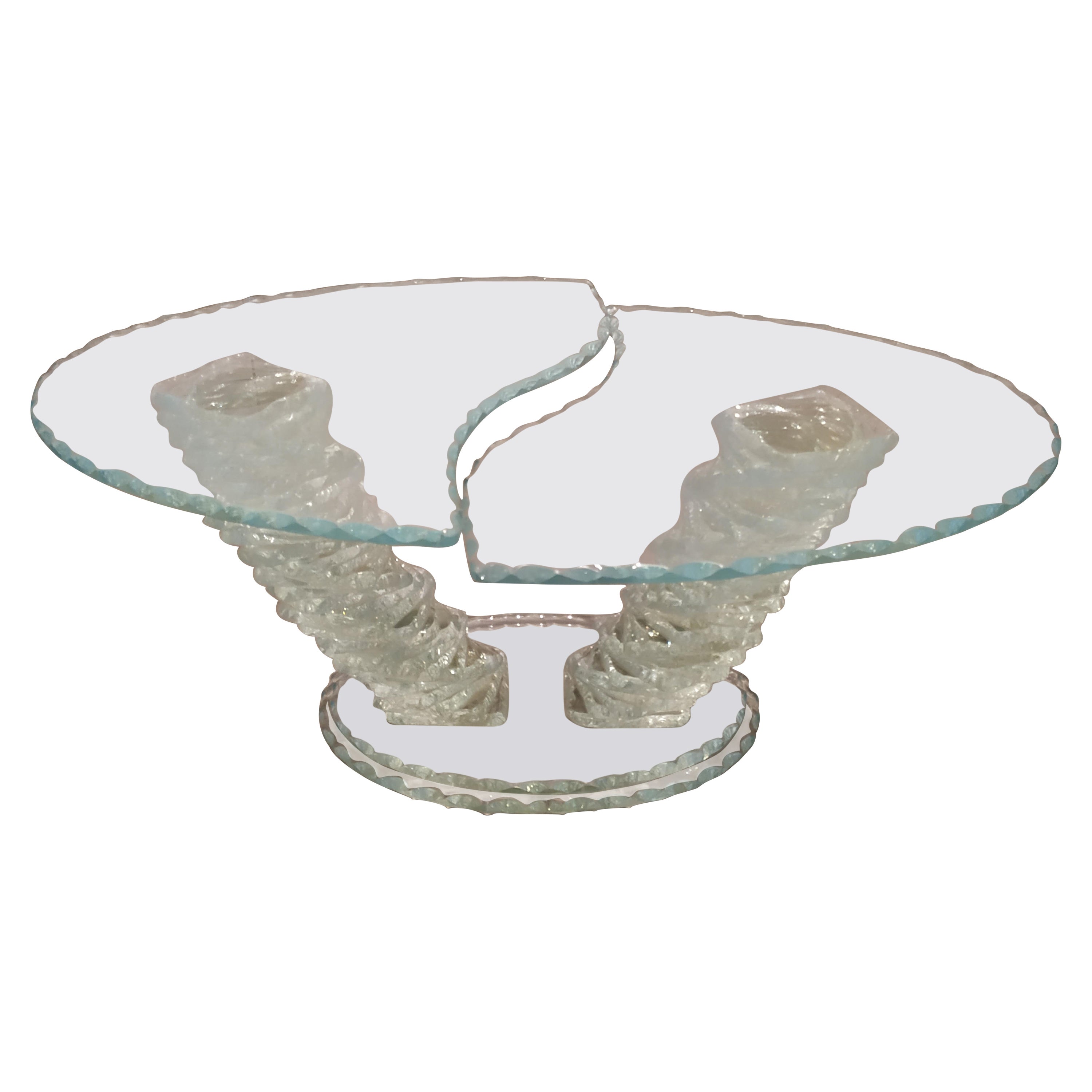 "Papale" Coffee Table in Murano Glass  , Hand Made, Engraved  by Fratelli Tosi For Sale