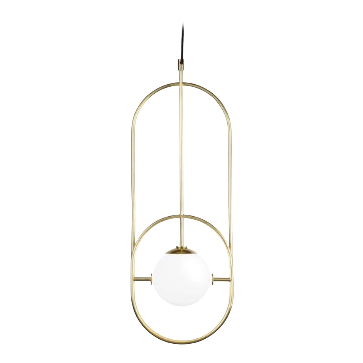 Brass Loop I Suspension Lamp by Dooq For Sale