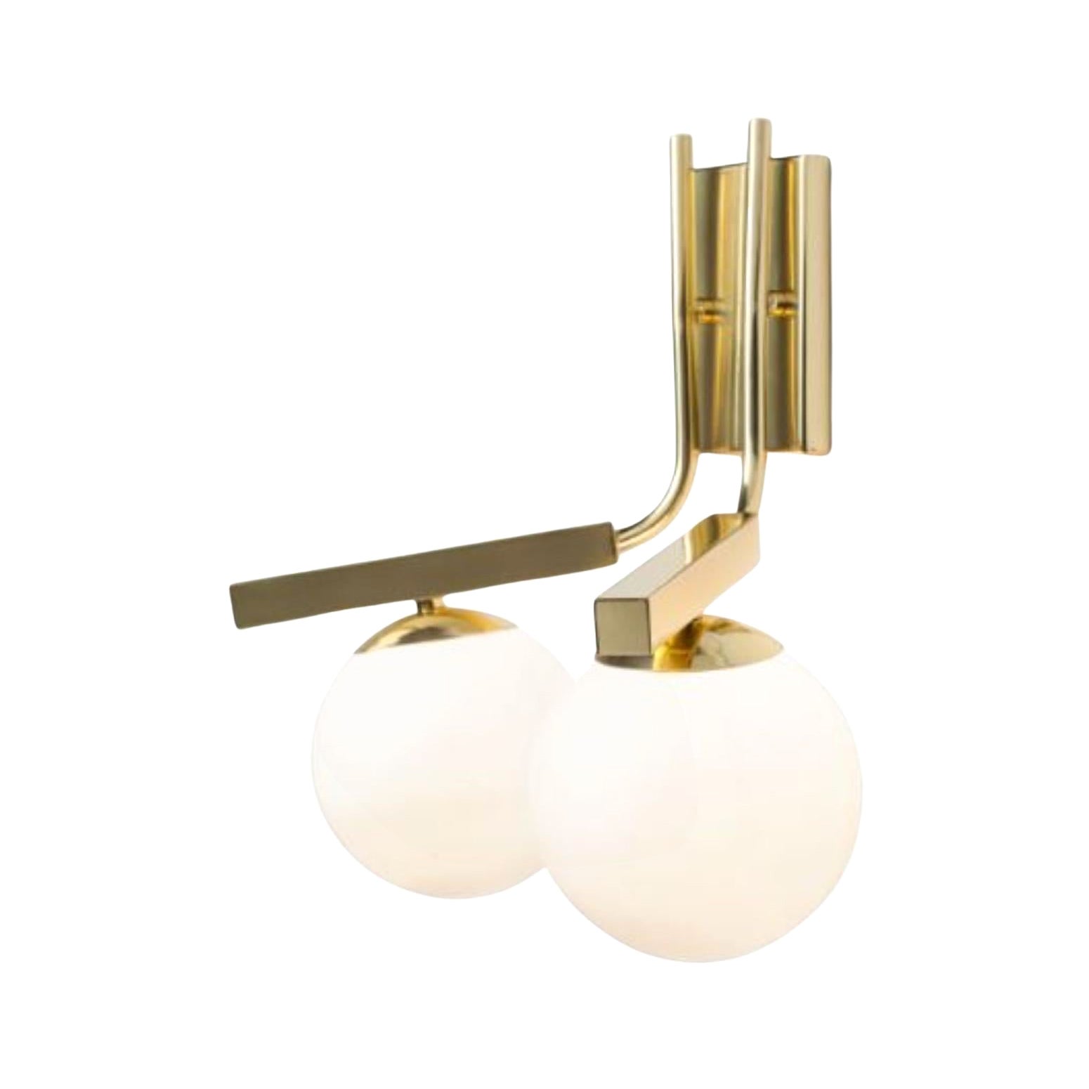 Brass Globe Wall I Lamp by Dooq For Sale