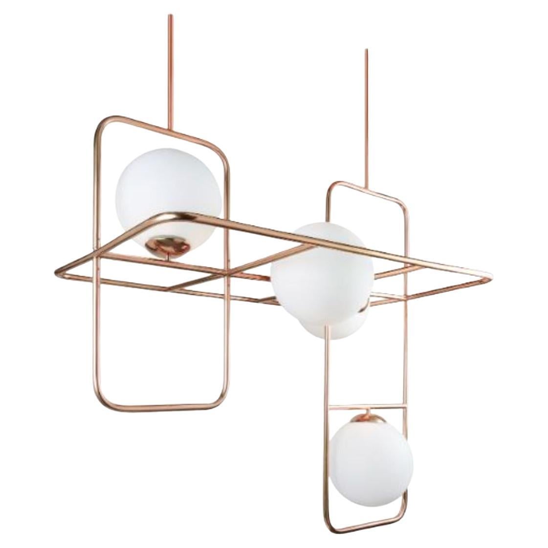 Copper Link Suspension Lamp by Dooq For Sale