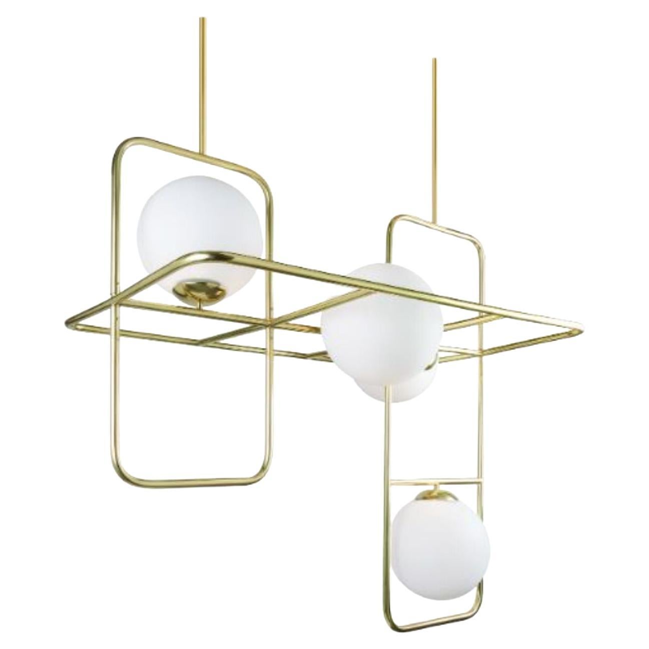 Brass Link Suspension Lamp by Dooq For Sale