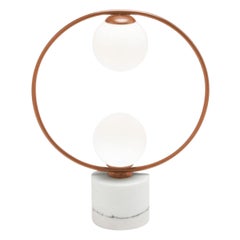 Copper Loop Table II Lamp with Marble Base by Dooq
