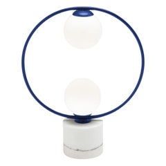 Cobalt Loop Table II Lamp with Marble Base by Dooq