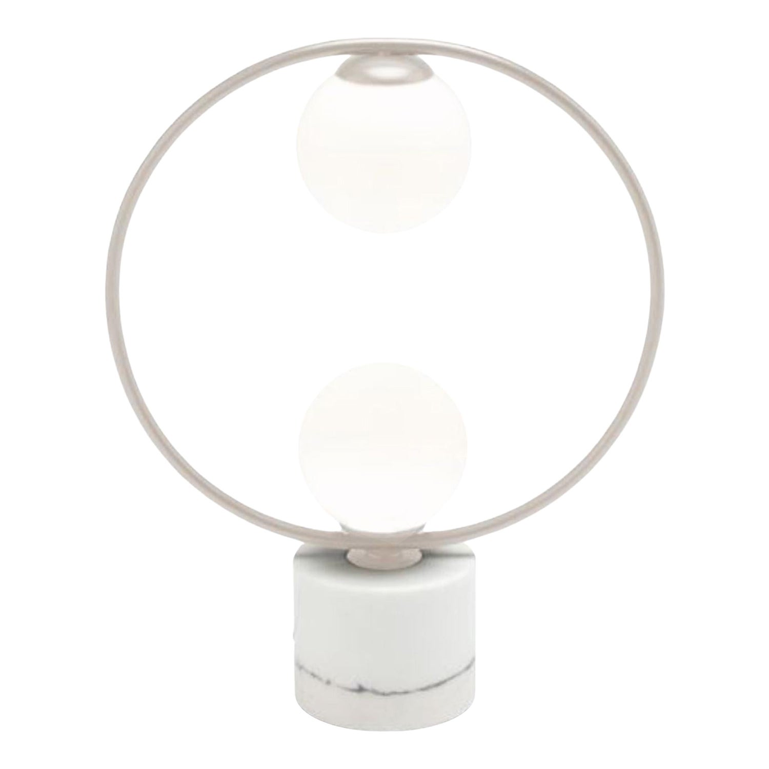 Taupe Loop Table II Lamp with Marble Base by Dooq For Sale