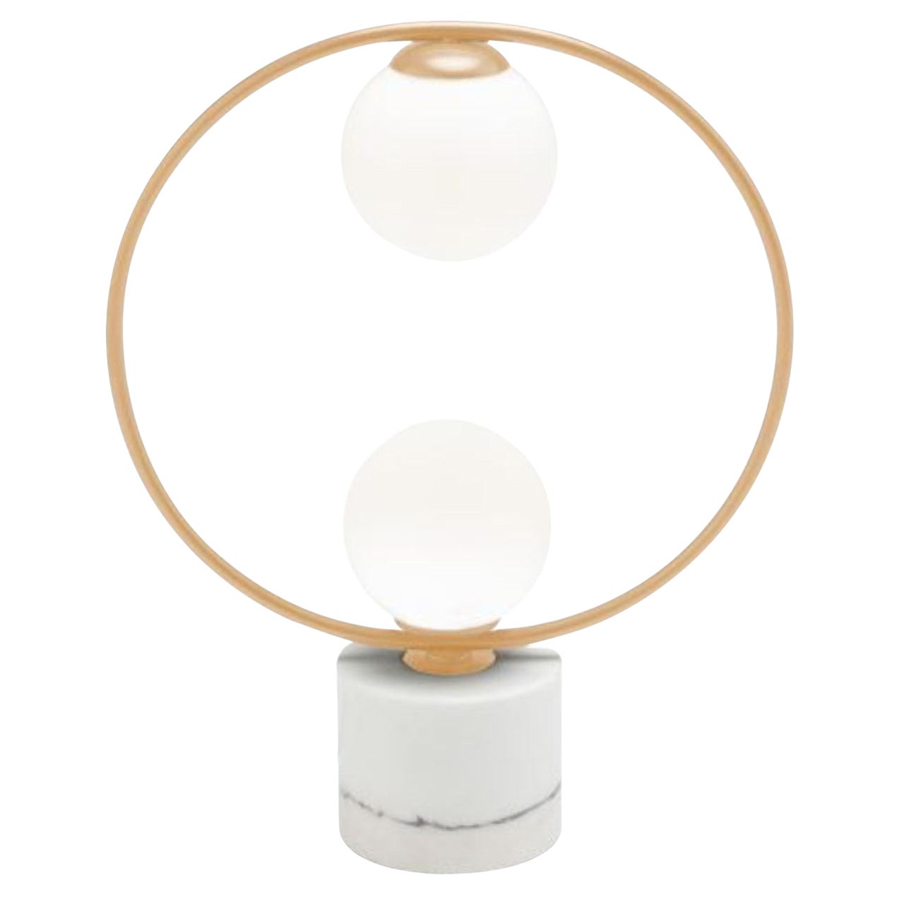 Lampe de table Salmon Loop II avec base en marbre par Dooq