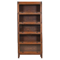 Antique Arts & Crafts Birch Five-Stack Barrister Bookcase, Circa 1920s